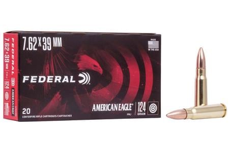 FEDERAL AMMUNITION 7.62x39mm Soviet 124 gr FMJ American Eagle 20/Box