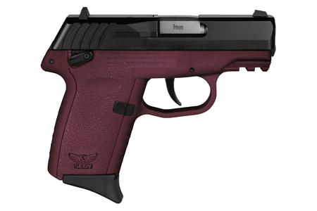 SCCY CPX-1 GEN3 9MM CRIMSON RED GRIP BLACK SS SLIDE 3.10` BARREL