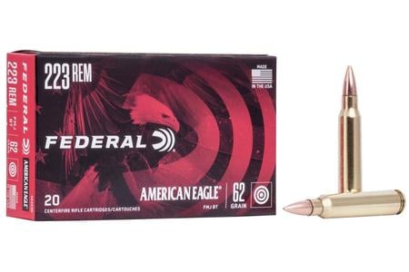 Federal 223 Rem 62 gr FMJ Boat-Tail 20/Box