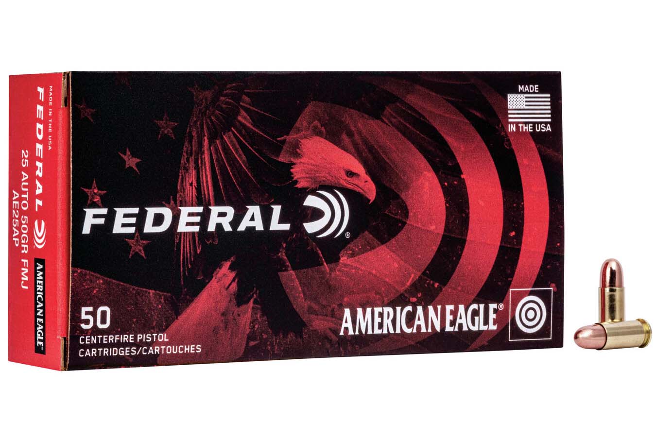 FEDERAL AMMUNITION 25 AUTO 50 GR FMJ