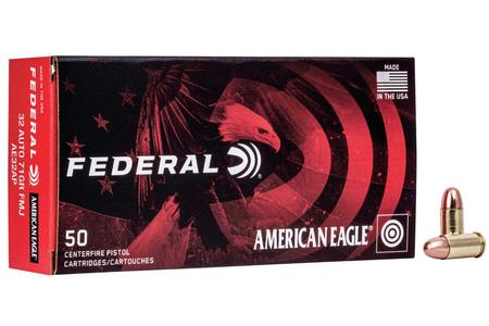 FEDERAL AMMUNITION 32 Auto 71 gr FMJ American Eagle 50/Box