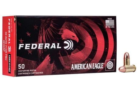 FEDERAL AMMUNITION 32 Auto 71 gr FMJ American Eagle 50/Box