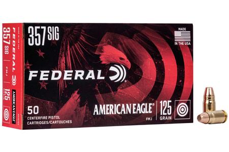 FEDERAL AMMUNITION 357 Sig 125 gr Full Metal Jacket American Eagle 50/Box