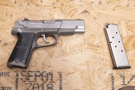 RUGER P90 45ACP Police Trade-In Pistol with Stainless Slide