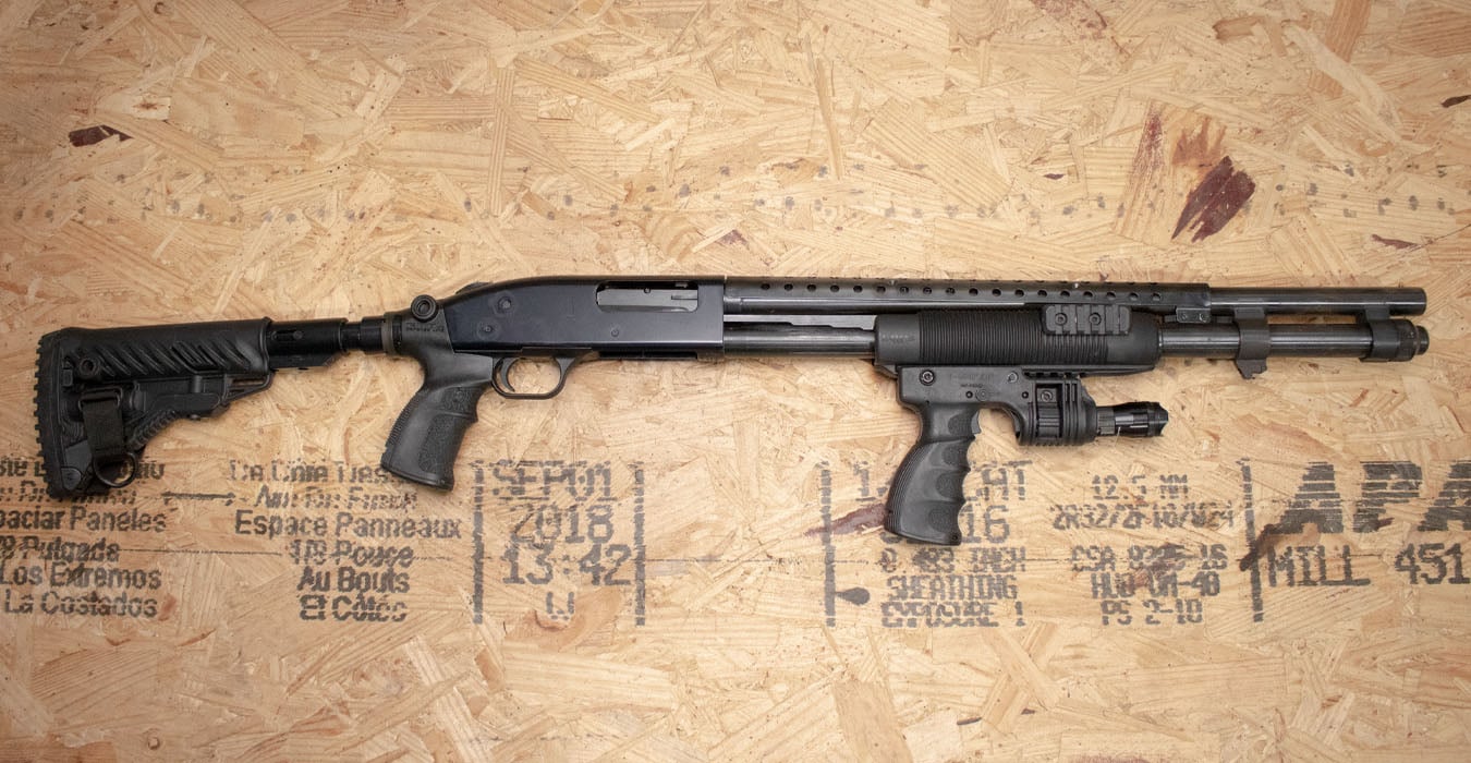 Mossberg 590 12 Gauge Police Trade-In Shotgun with Vertical Grip and Telescoping Stock