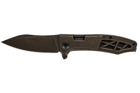 KERSHAW KNIVES Boilermaker Assisted Open Folding Knife with 3.3 Inch Plain Edge Blade