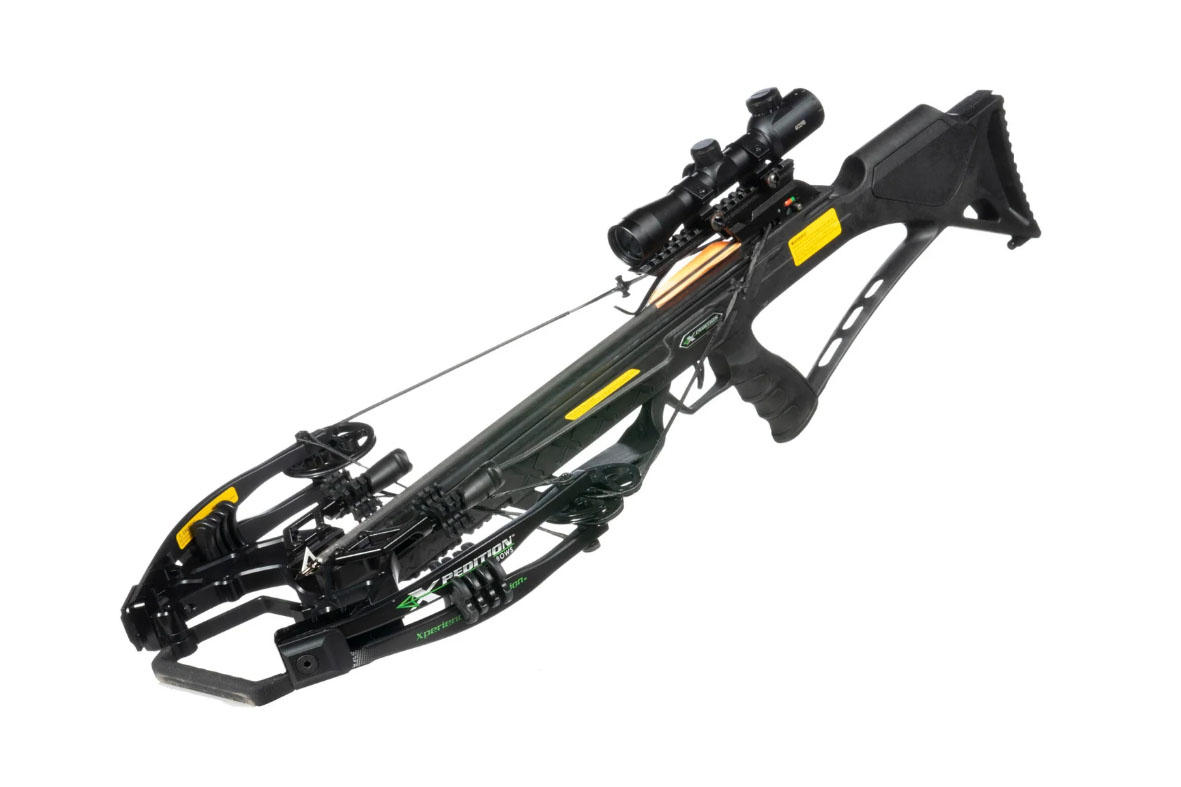 XPEDITION ARCHERY VIKING X430 CROSSBOW, BLACK, W/4X32 IL SCOPE, QUIVER, 3 BOLTS, CRANK, SLING