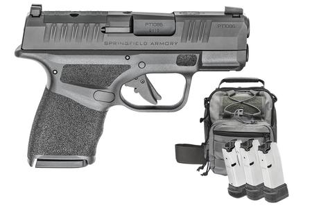 SPRINGFIELD Hellcat OSP 9mm Optic Ready Pistol with Four Magazines and Gray Sling Bag