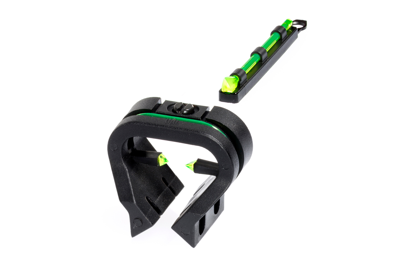 HI VIZ TRI-VIZ SIGHT SET GREEN LITEPIPES FRONT, REAR BLACK FOR SHOTGUN