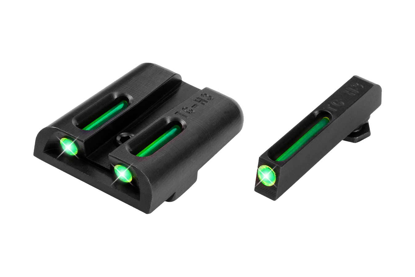 TRUGLO TFO SQUARE TRITIUM/FIBER OPTIC GREEN FRONT/U-NOTCH GREEN REAR