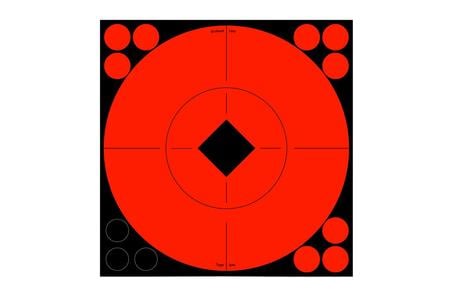 TARGET SPOTS SELF-ADHESIVE PAPER BLACK/RED 8 INCH BULLSEYE, 8CT