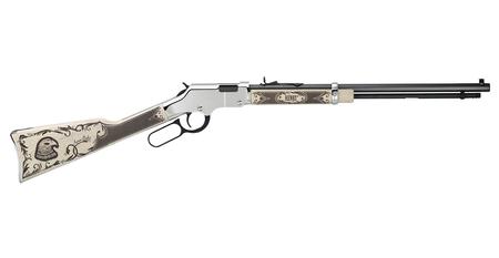 HENRY REPEATING ARMS Golden Boy American Eagle 22 Cal Lever Action Rifle with Engraved Wood Stock