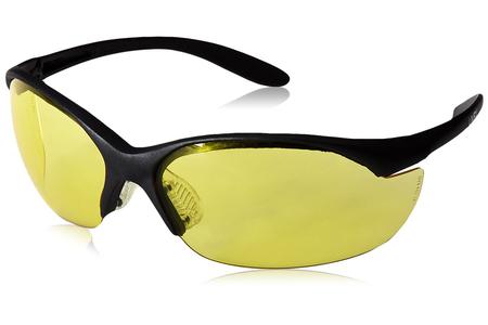 HOWARD LEIGHT Uvex Vapor II Shooting Glasses Adult Amber Lens Anti-Fog Polycarbonate Black Frame