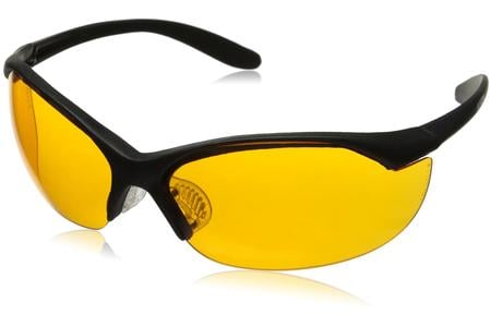 HOWARD LEIGHT Uvex Vapor II Shooting Glasses Adult Orange Lens Anti-Fog Polycarbonate Black Frame