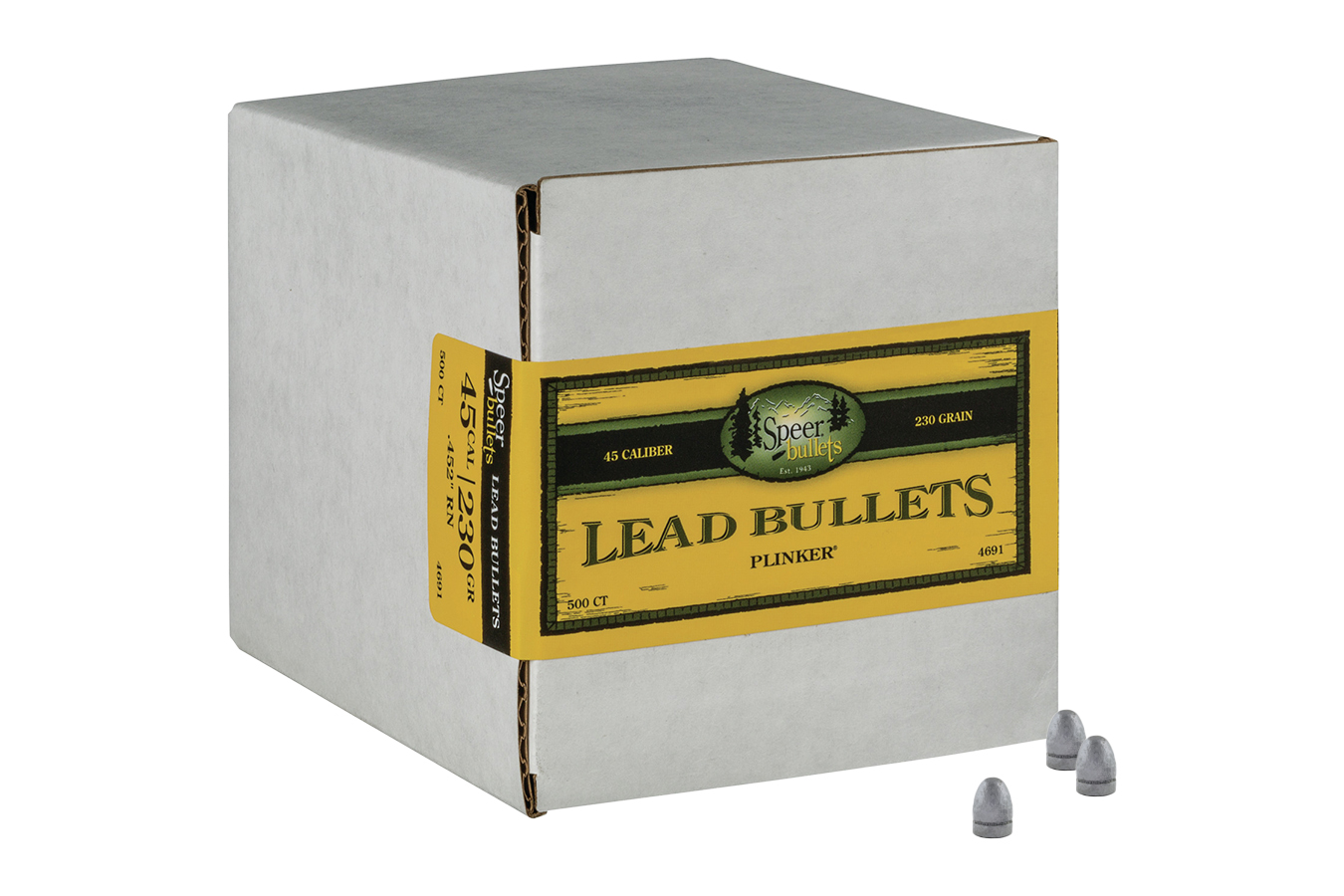 Speer Reloading 45 Cal 230 Grain LRN Lead Bullets 500/Box