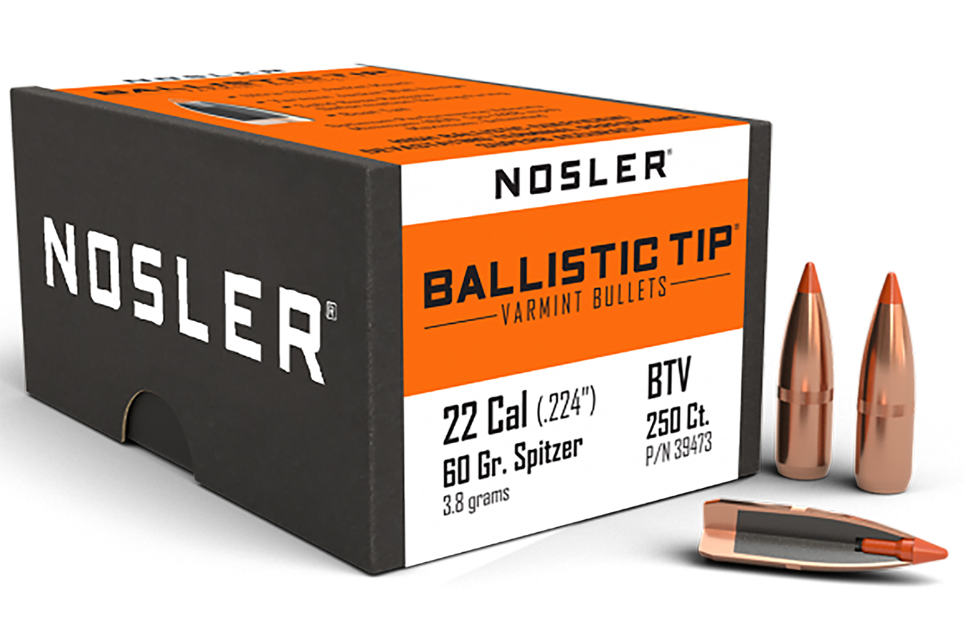 Nosler 22 Cal 60 Grain BTV Ballistic Tip Varment 250/Box