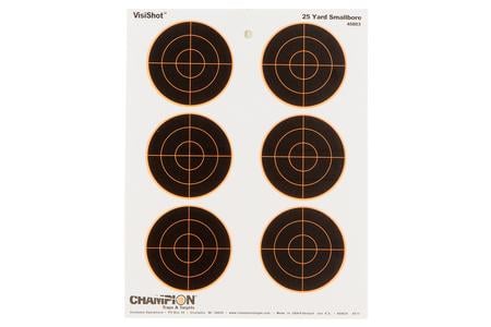 VISISHOT BULLSEYE PAPER HANGING 25 YDS SMALL BORE RIFLE 8.5X11 INCH BLACK/WHITE 