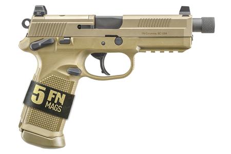 FNH FNX Tactical 45 ACP Optic Ready Pistol Bundle with Five Magazines and FDE Finish