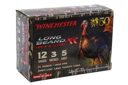 WINCHESTER AMMO 12 Gauge 3in 1 3/4in 5 Shot Shok-Lok Long Beard XR NWTF 50th Anniversary Edition Turkey Load 10/Box