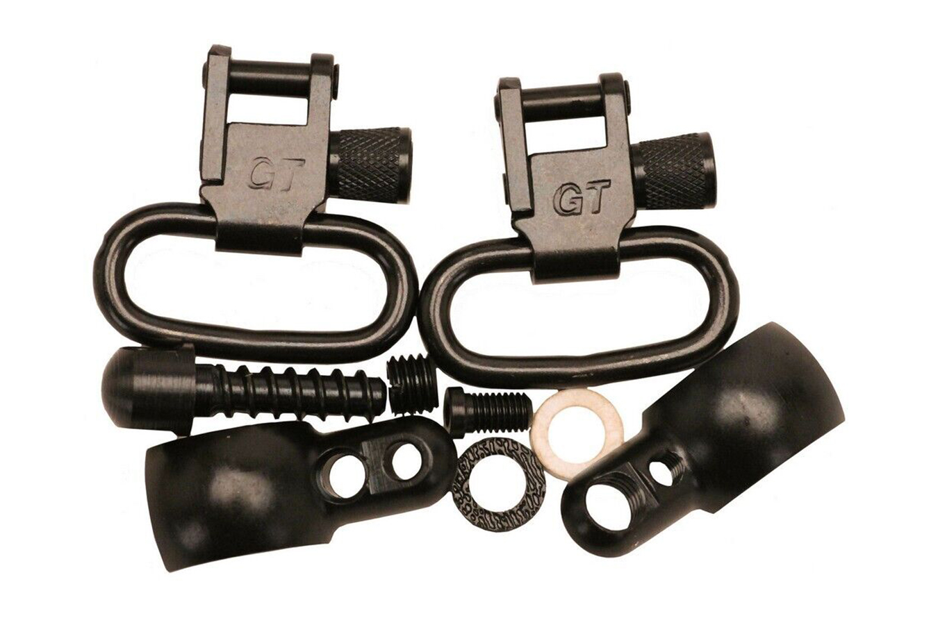 Grovtec Swivel Set .63-.675 Inch Tube, 1 Inch Loop Black Steel Rifle
