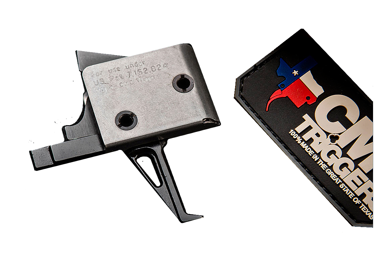 Cmc Triggers Drop-In Single-Stage Flat Trigger with 4-4.50 lbs Draw Weight, Black/Silver Finish for AR-15/AR-10