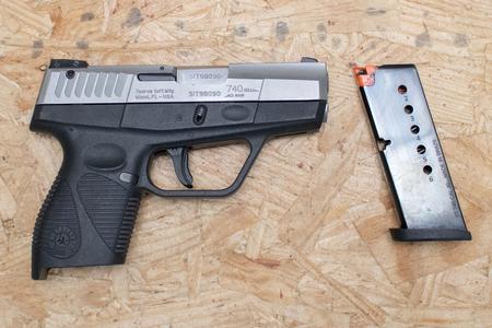 TAURUS 740 Slim 40 SW Police Trade-In Pistol with Stainless Slide