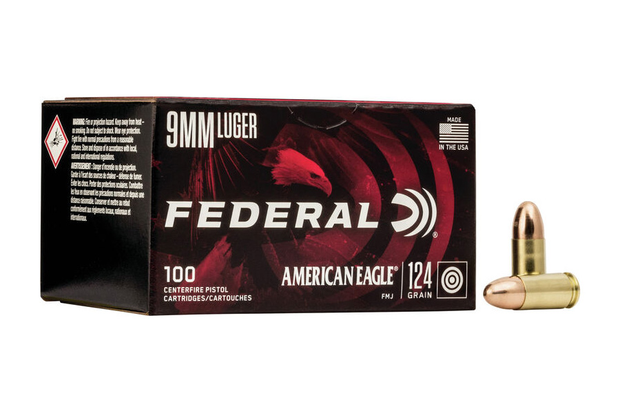 FEDERAL AMMUNITION 9MM LUGER 124GR FMJ 100RD 