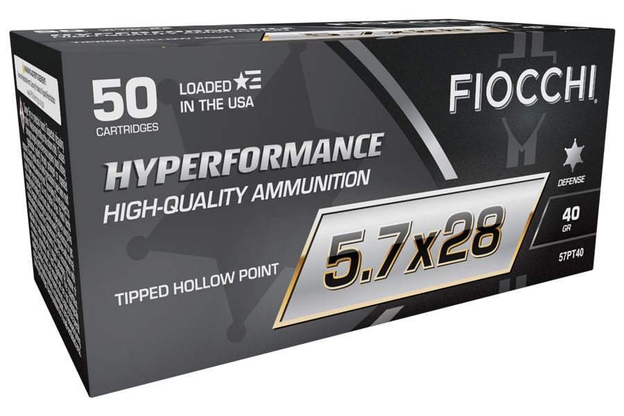 FIOCCHI HYPERFORMANCE 5.7X28MM 40GR TIPPED HOLLOW POINT 50RND BOX