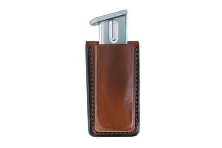  OPEN TOP MAG POUCH SINGLE TAN LEATHER BELT CLIP