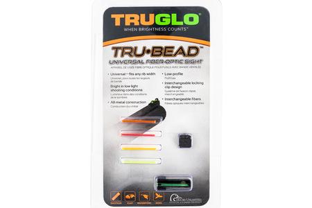 TRUBEAD UNIVERSAL SHOTGUN SIGHT FIBER OPTIC GREEN, RED, ORANGE, YELLOW, FRONT SI