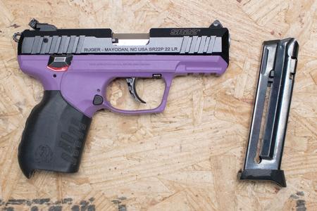 RUGER SR22 22LR Police Trade-In Pistol with Purple Frame