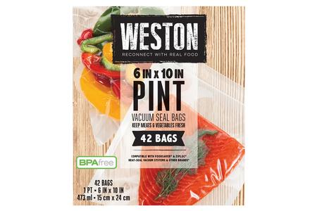 Weston 6x10 (Pint) VAC - Sealer Bags 42 Count