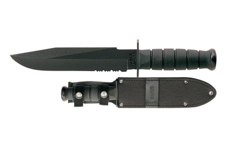  FIGHTER 8 INCH FIXED CLIP POINT PART SERRATED BLACK