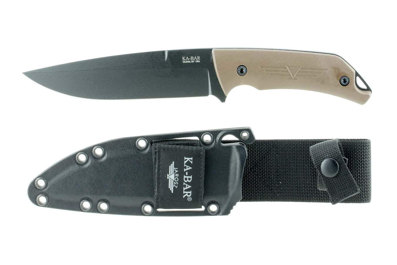 Ka Bar Knives Jarosz Turok 6.25 Inch Fixed Clip Point Plain Black