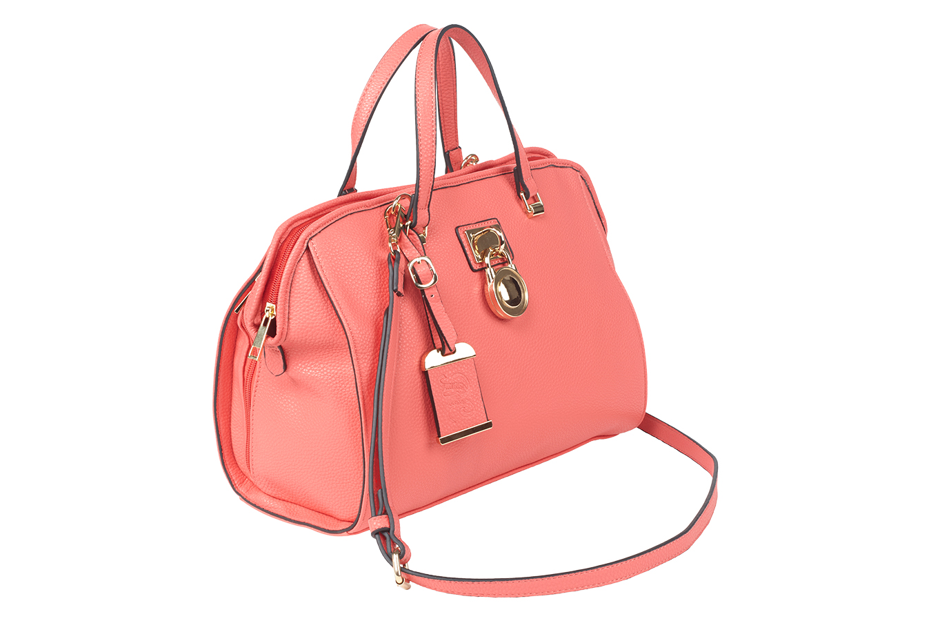 Bulldog Satchel Style Purse with Holster, Coral