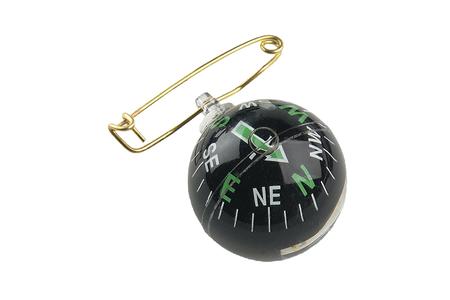 ALLEN COMPANY Compass Black Pin On 1.5 Inch Long Small Includes Safety Pin