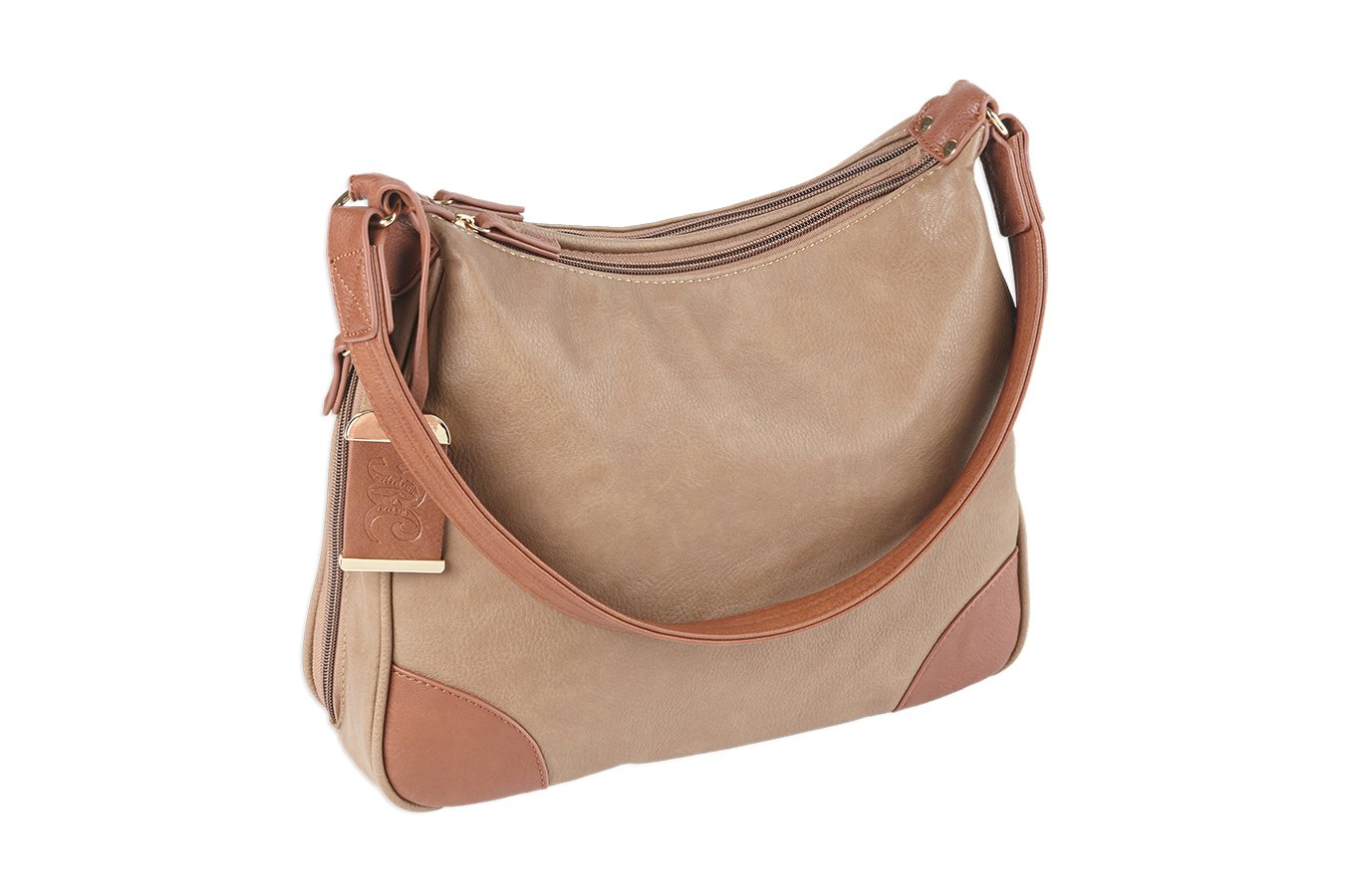 Bulldog Hobo Style Purse W/ Holster Taupe/Tan