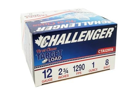 CHALLENGER AMMO 12 Gauge 2 3/4 in 3 Dram 8 Shot Target Load First Class 25/Box