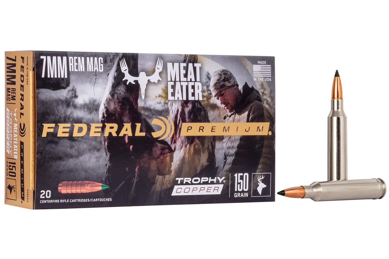 FEDERAL AMMUNITION 7MM REM MAG 150GR TROPHY COPPER 