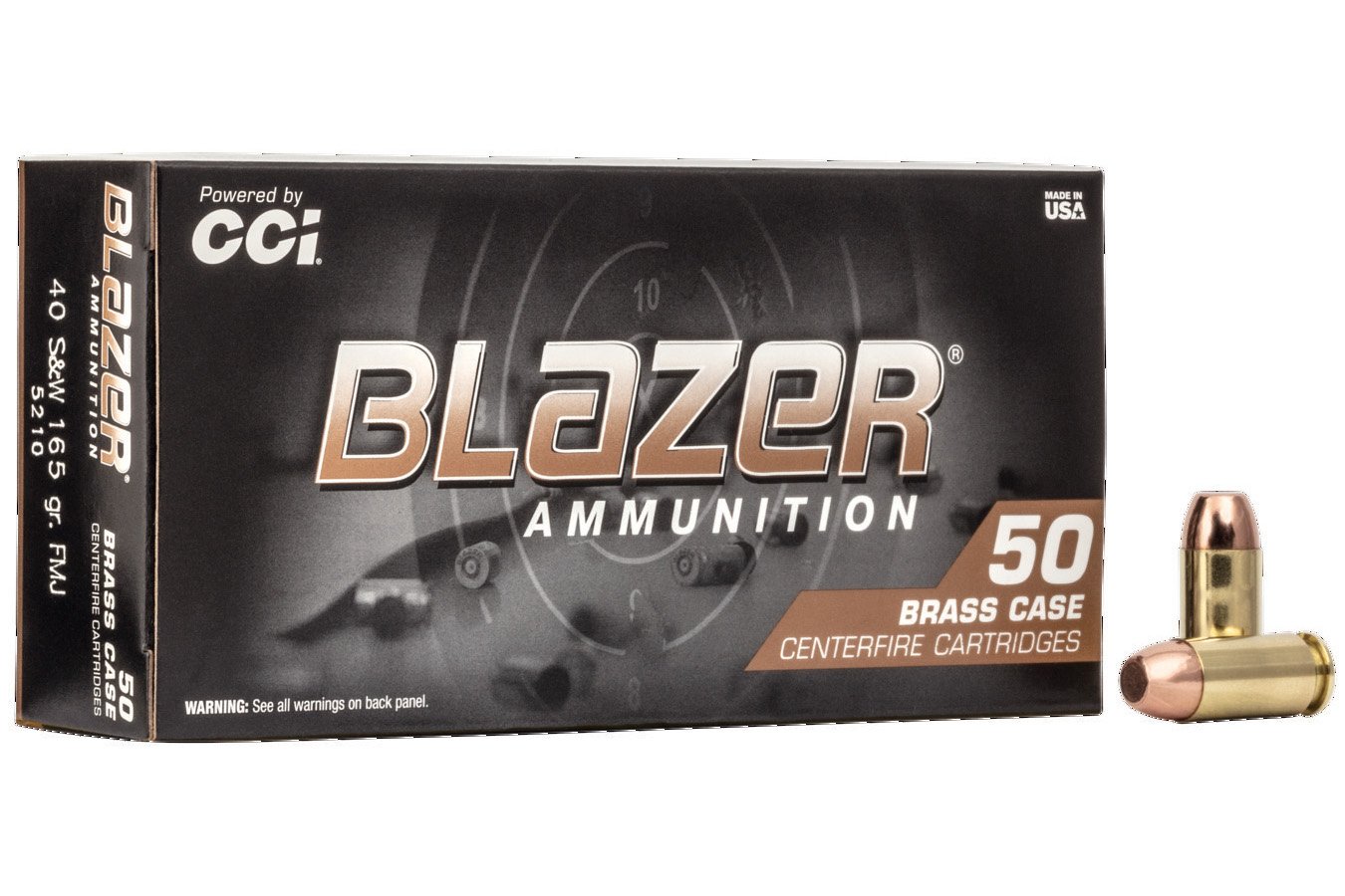 CCI AMMUNITION 40 SW 165 GR FMJ