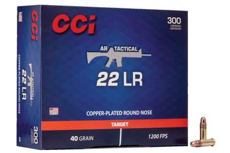 CCI AMMUNITION 22LR 40 gr Copper Plated Round Nose AR Tactical 300 Round Brick