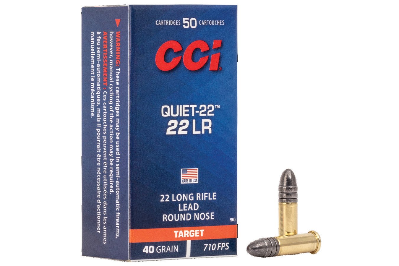 CCI AMMUNITION 22 LR 40 GR LRN QUIET-22  