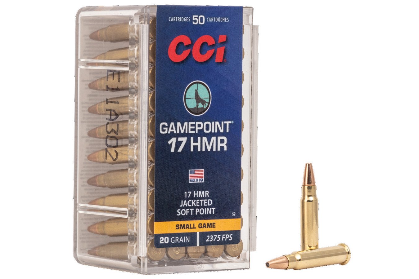 CCI AMMUNITION 17 HMR GAMEPOINT 20 GR JSP