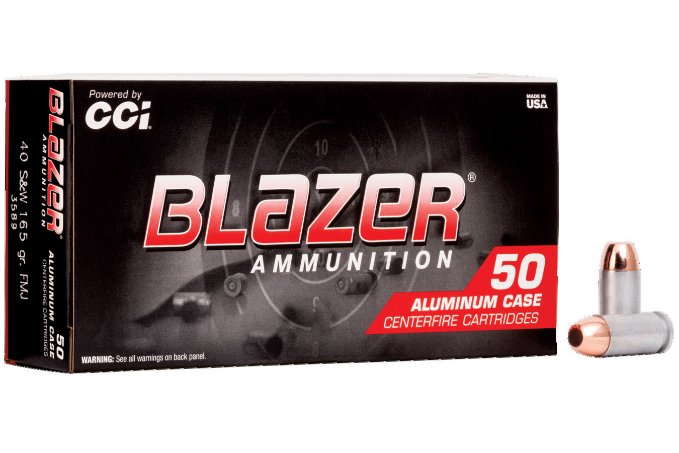 CCI AMMUNITION 40 SW 165 GR FMJ