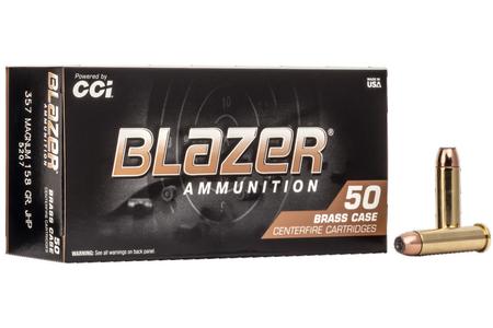 CCI 357 Mag 158 gr JHP Blazer Brass 50/Box