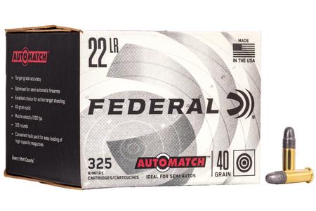 Federal 22 LR 40 gr AutoMatch 325 Round Pack