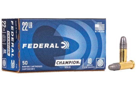 Federal 22 LR 40 gr Solid Champion 50/Box