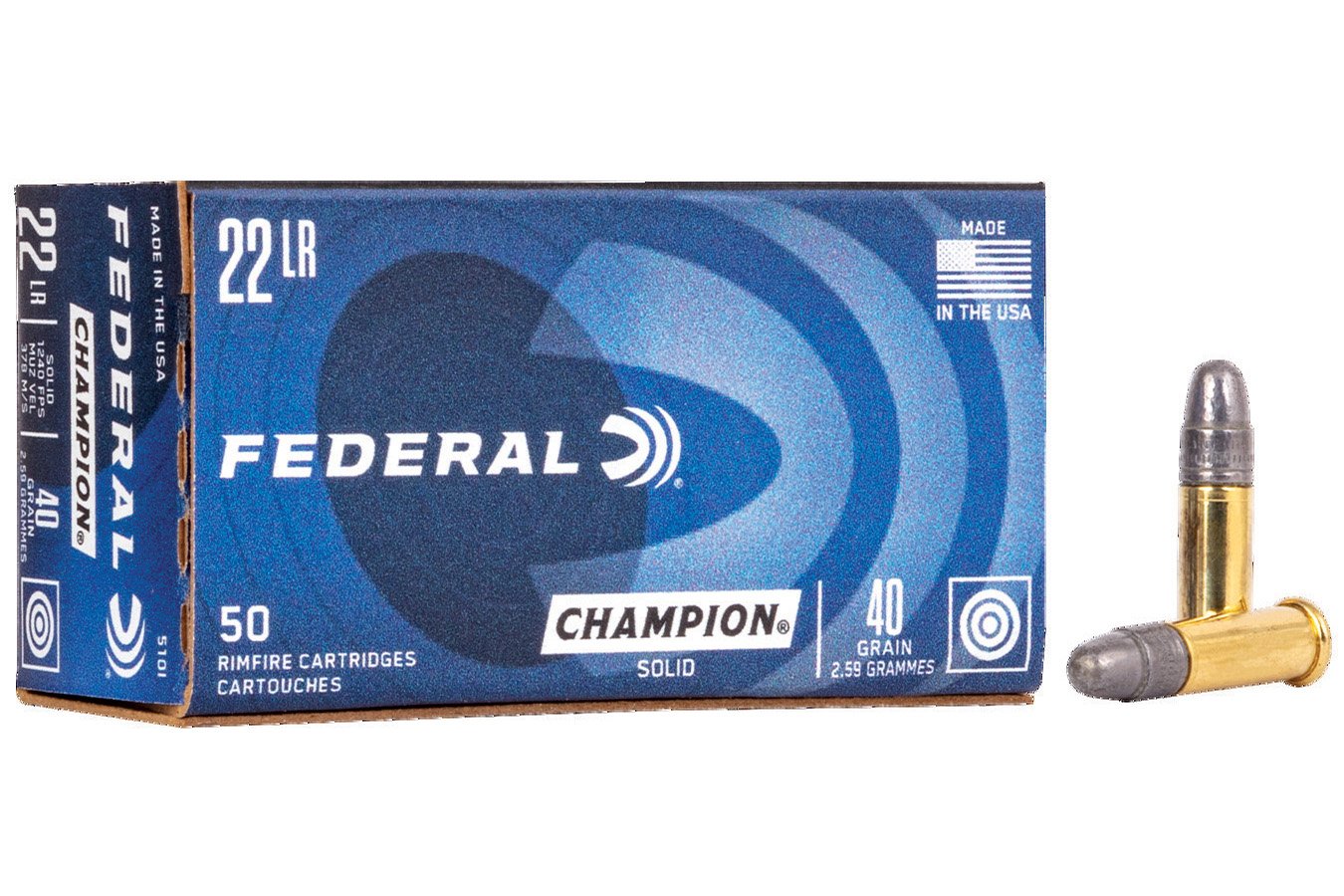 FEDERAL AMMUNITION 22 LR 40 GR SOLID CHAMPION