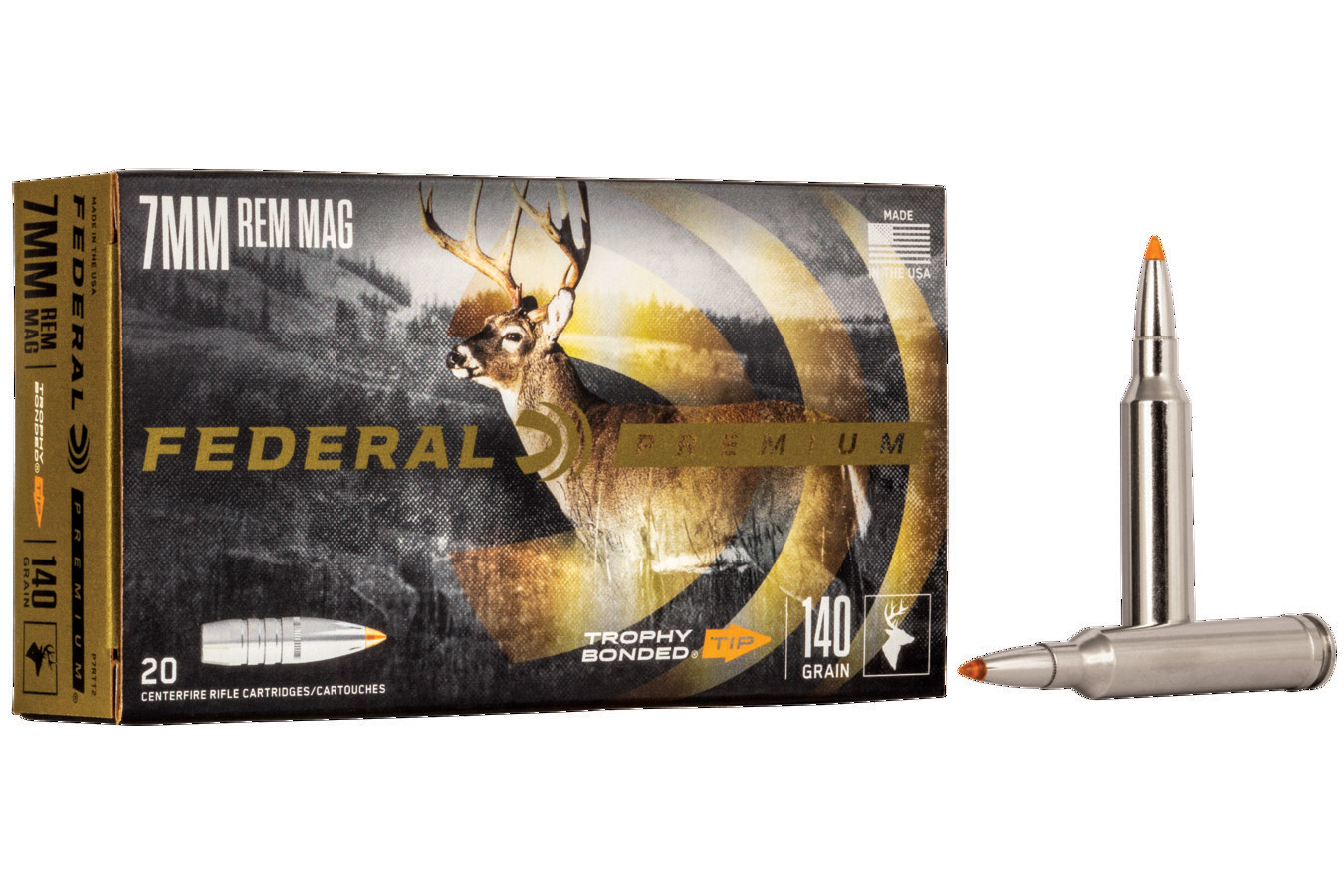 FEDERAL AMMUNITION 7MM REM MAG 140 GR TROPHY BONDED TIP VITAL-SHOK