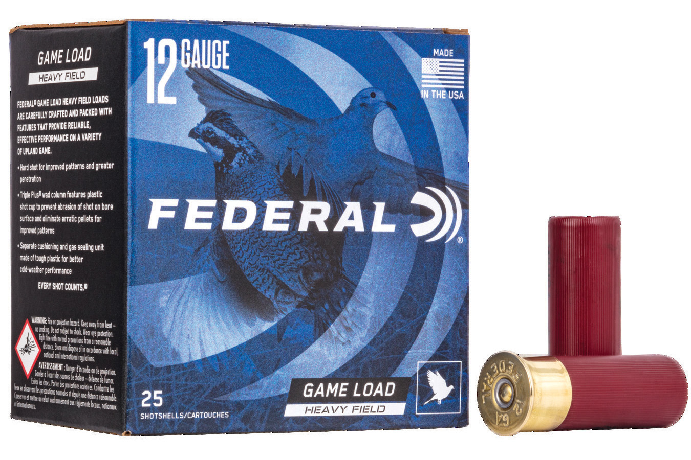 FEDERAL AMMUNITION 12 GA 2-3/4 IN 3-1/4 DE 1-1/8 OZ 6 GAME-SHOK HEAVY FIELD